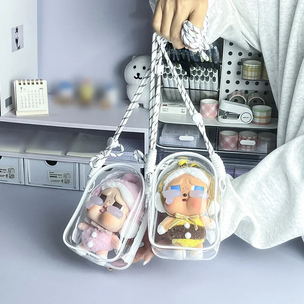 For Labubu Dolls Outfit Crossbody Pain Bag for 15cm Crybaby Cotton Doll Storage Bag Dolls Display Bag Dolls Accessories