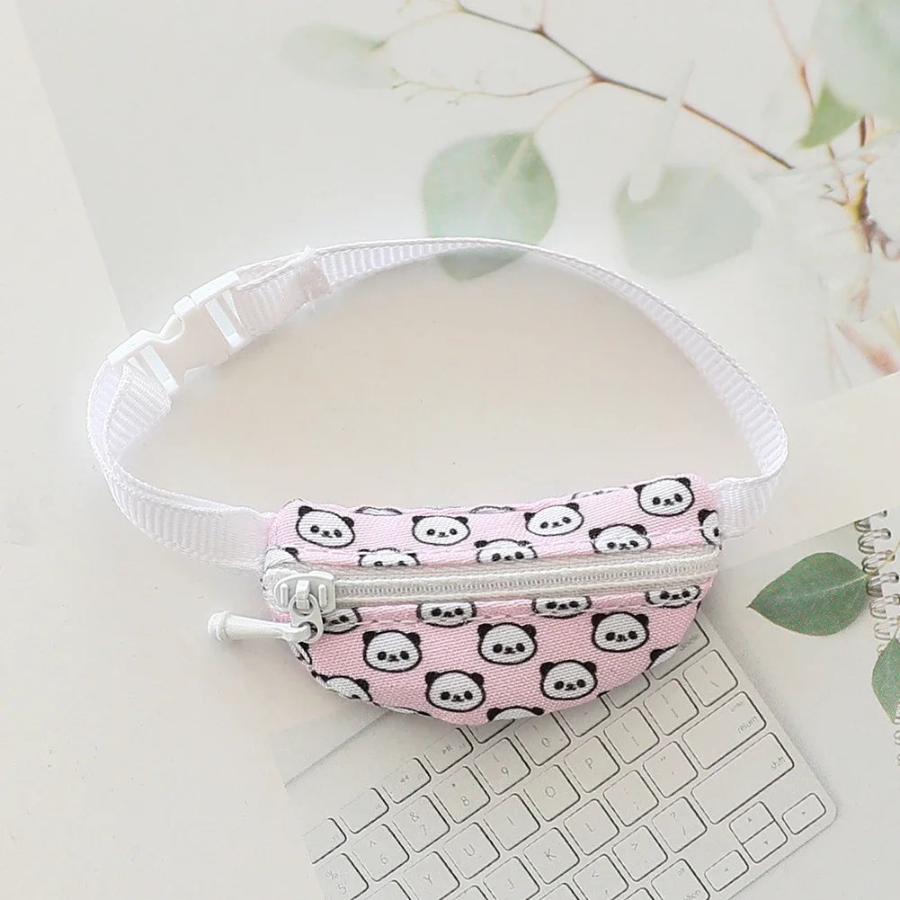 Doll Bag for 17cm Labubu BJD Plush Doll & 1/12 BJD PU Crossbody Bag Doll Accessories Mini Clothes