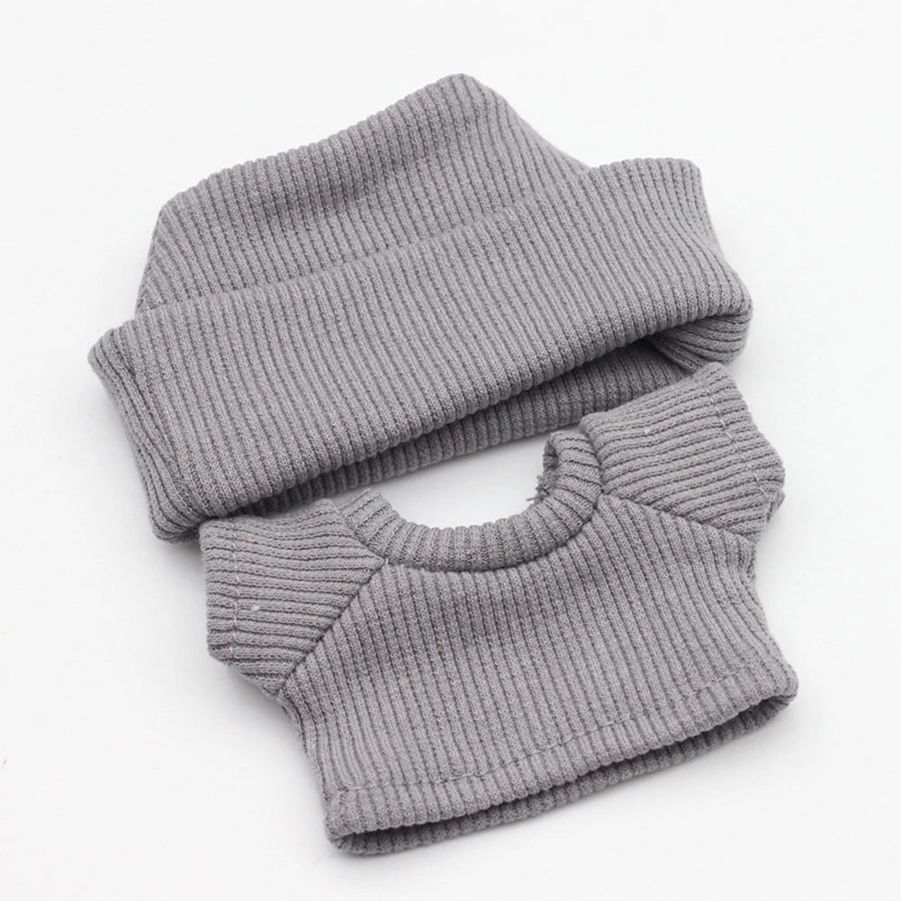 Sweater Set for 15/17cm Ropa Labubu Doll Clothes Match Knitted Hat T-shirt Dopamine Color Matching Fashion Design