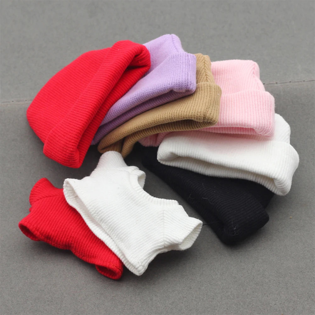 Sweater Set for 15/17cm Ropa Labubu Doll Clothes Match Knitted Hat T-shirt Dopamine Color Matching Fashion Design