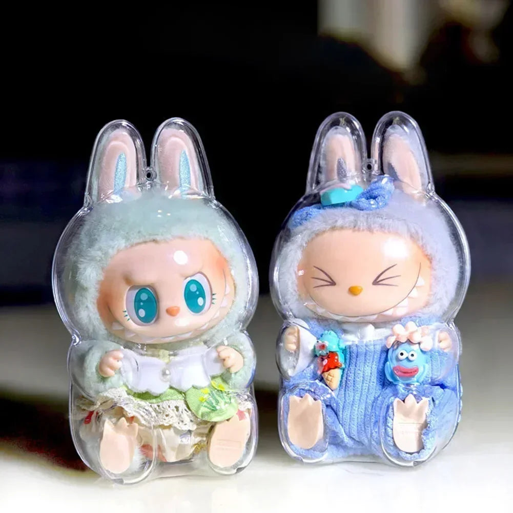 1Pc Protective Acrylic Storage Case for Plush Dolls Display Bag for Labubu V1 V2