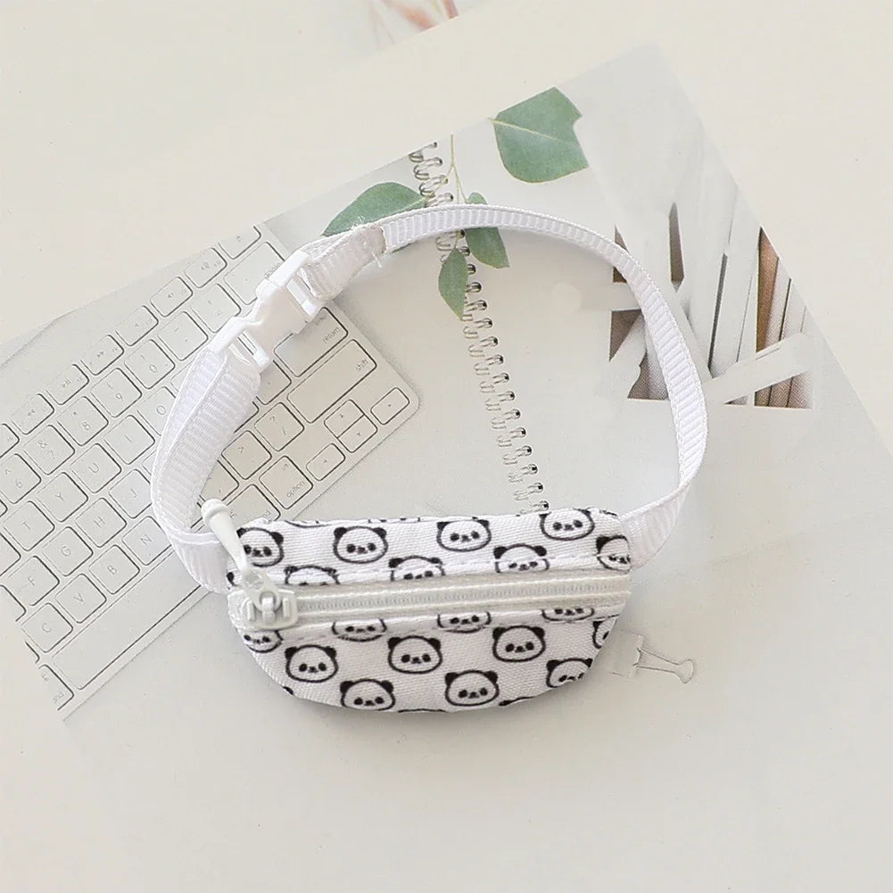 Doll Bag for 17cm Labubu BJD Plush Doll & 1/12 BJD PU Crossbody Bag Doll Accessories Mini Clothes