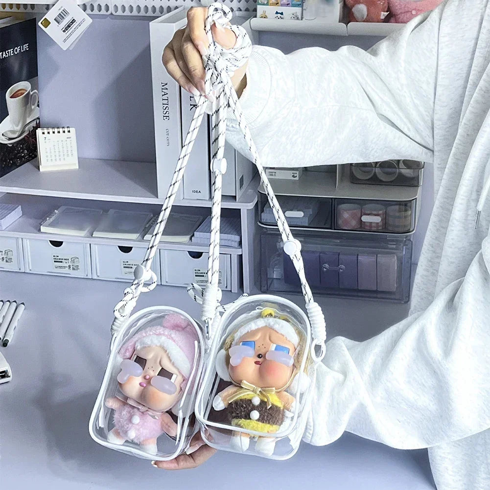 For Labubu Dolls Outfit Crossbody Pain Bag for 15cm Crybaby Cotton Doll Storage Bag Dolls Display Bag Dolls Accessories