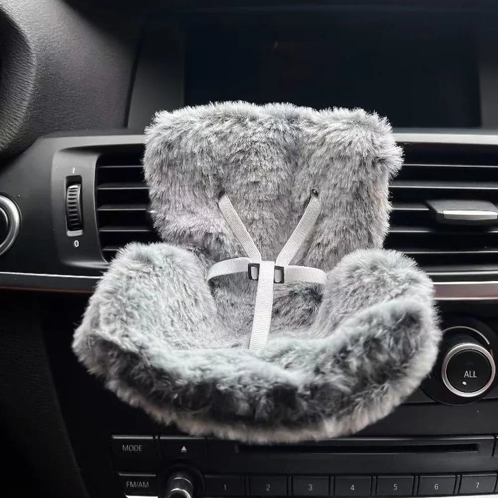 For 17cm Labubu Plush Car Seat Safety Seat with Air Vent Ornament Doll Accessories for Labubu Have A Seat Cartoon Chair Model