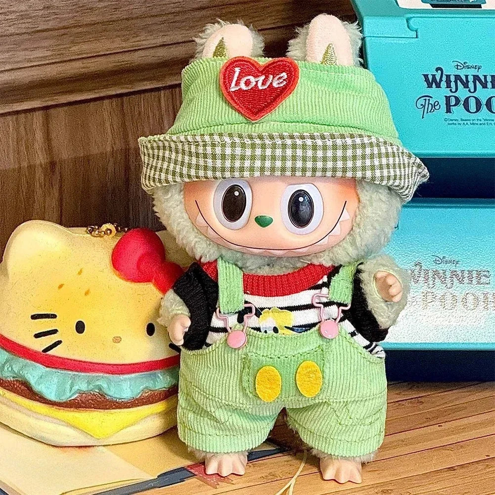 Lovely Jumpsuit Clothing Mini Plush Doll'S Clothes Outfit Accessories For 17cm Korea Kpop Exo Labubu Idol Dolls DIY Kids Gift