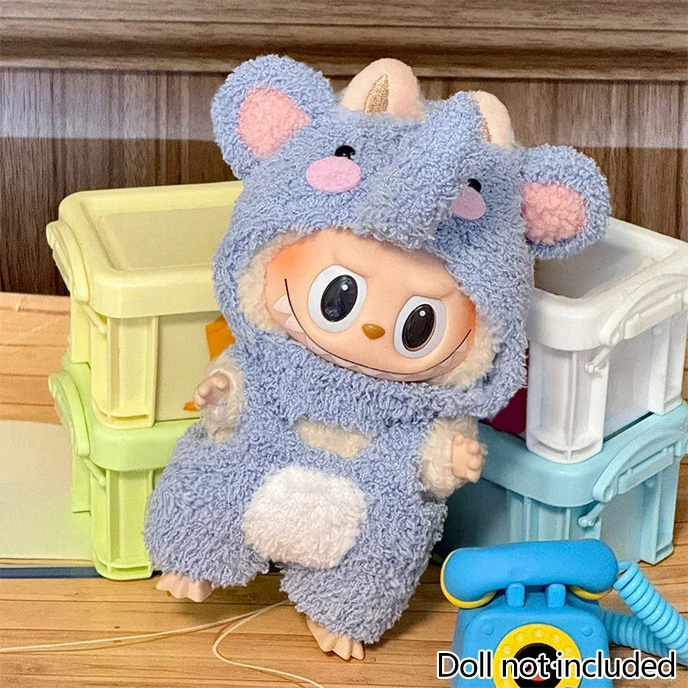 Lovely Jumpsuit Clothing Mini Plush Doll'S Clothes Outfit Accessories For 17cm Korea Kpop Exo Labubu Idol Dolls DIY Kids Gift