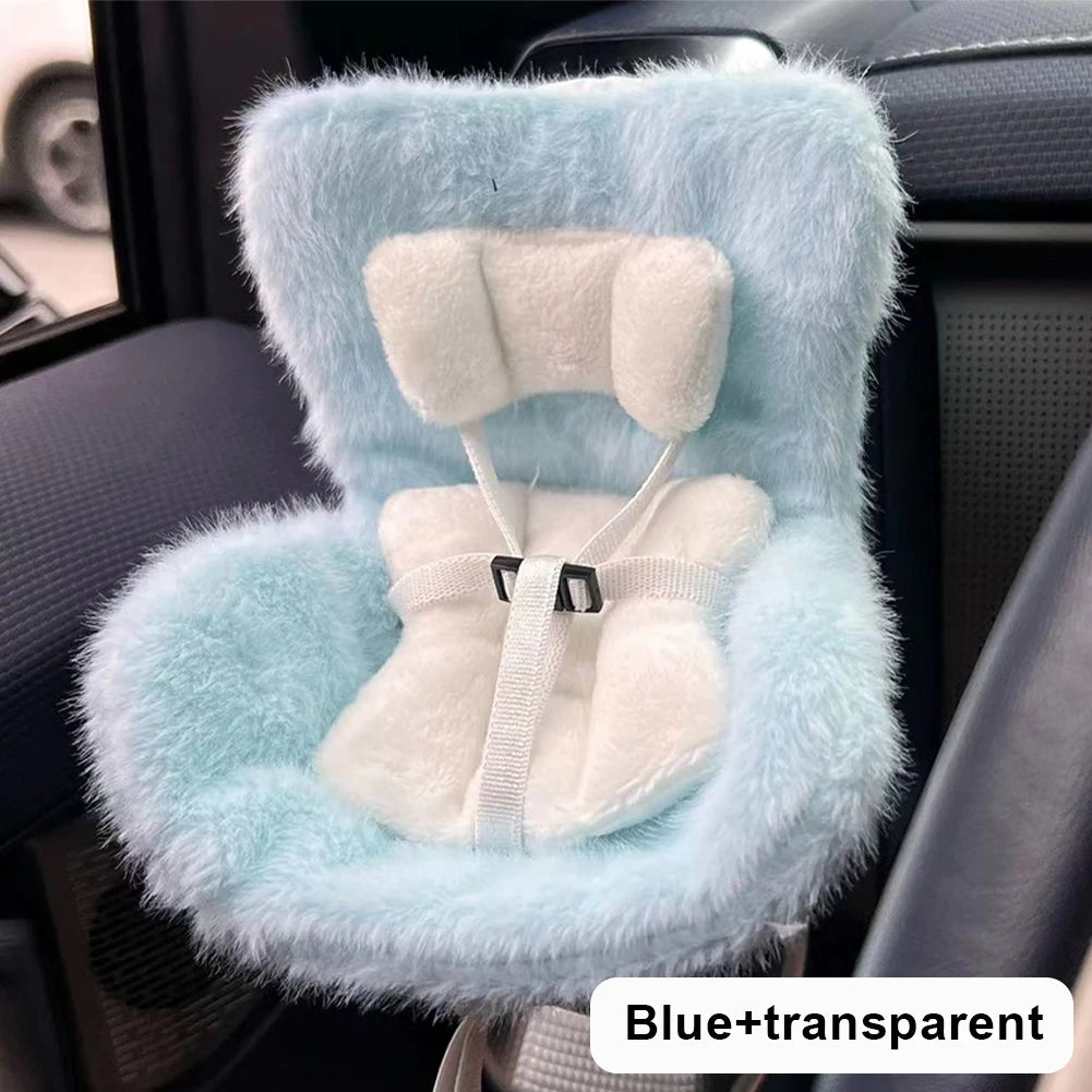 For 17cm Labubu Plush Car Seat Safety Seat with Air Vent Ornament Doll Accessories for Labubu Have A Seat Cartoon Chair Model
