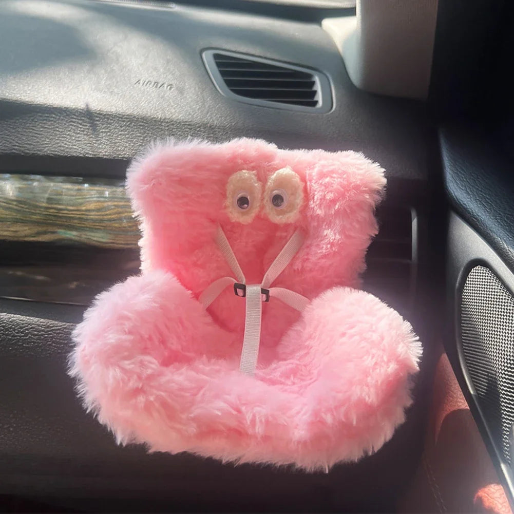 For 17cm Labubu Plush Car Seat Safety Seat with Air Vent Ornament Doll Accessories for Labubu Have A Seat Cartoon Chair Model
