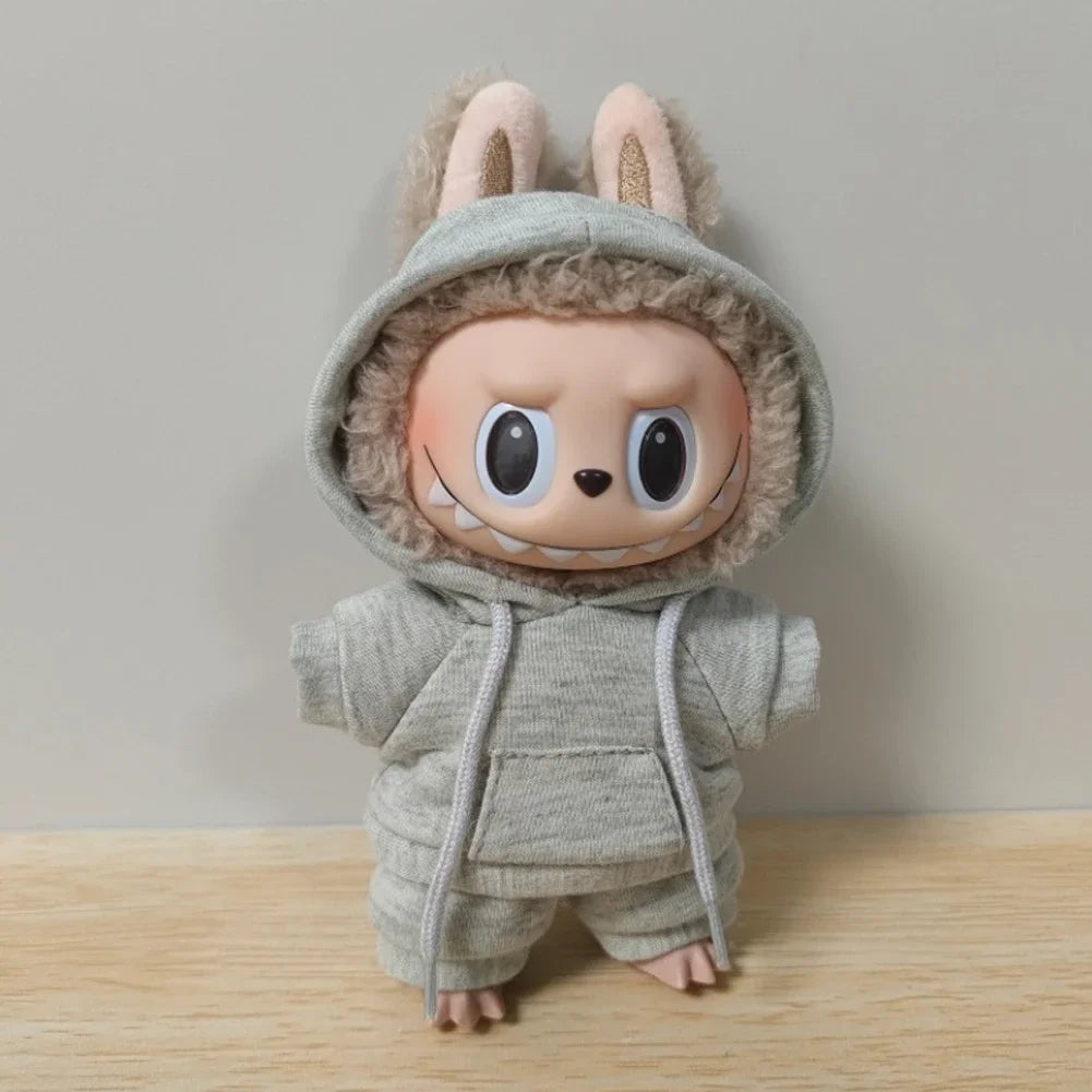 Sporty Hooded Ensemble - for Labubu Accessories for 15/17cm Dolls with Moisture-Wicking Fabric