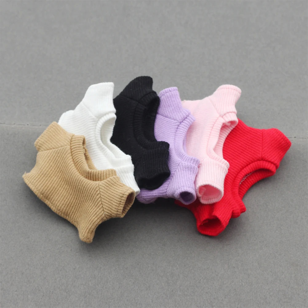 Sweater Set for 15/17cm Ropa Labubu Doll Clothes Match Knitted Hat T-shirt Dopamine Color Matching Fashion Design