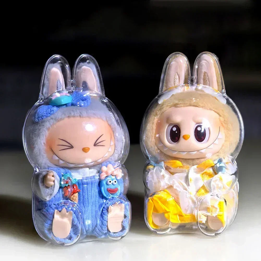 1Pc Protective Acrylic Storage Case for Plush Dolls Display Bag for Labubu V1 V2