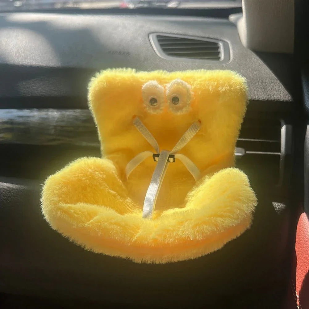 For 17cm Labubu Plush Car Seat Safety Seat with Air Vent Ornament Doll Accessories for Labubu Have A Seat Cartoon Chair Model