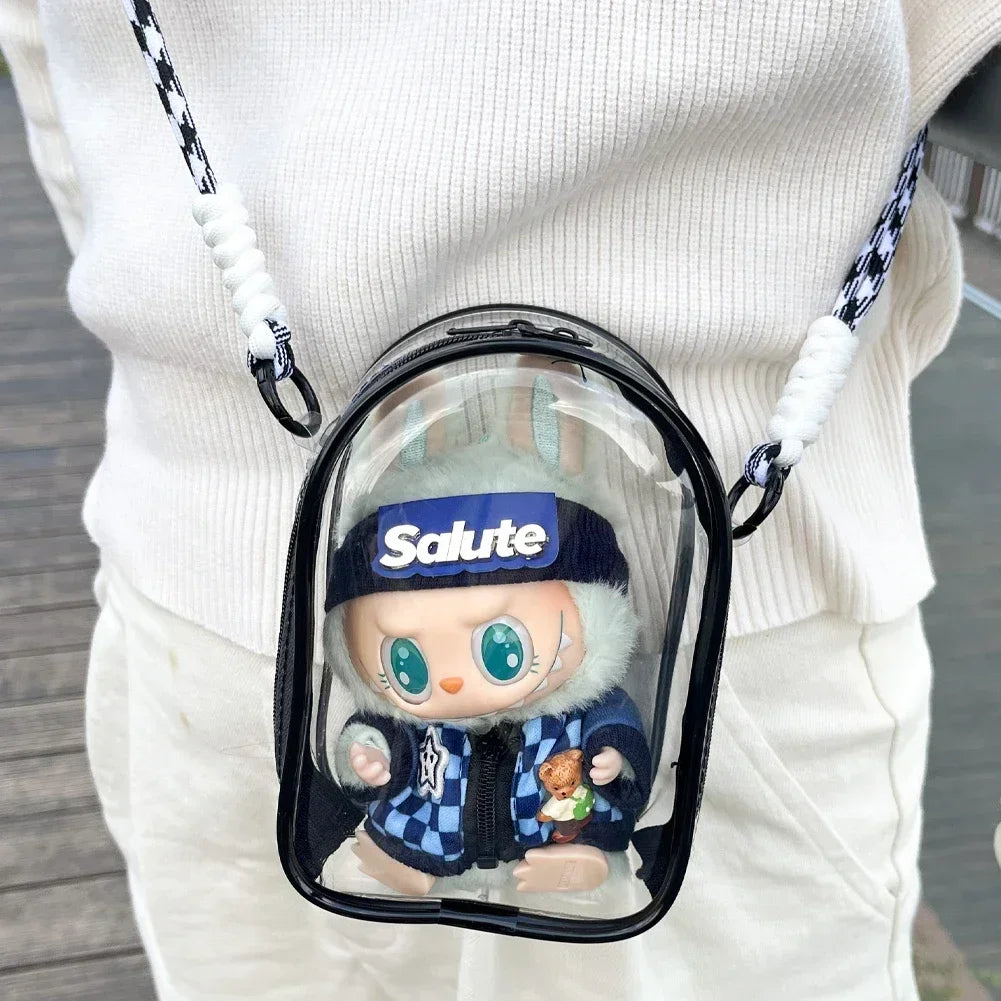 For Labubu Dolls Outfit Crossbody Pain Bag for 15cm Crybaby Cotton Doll Storage Bag Dolls Display Bag Dolls Accessories
