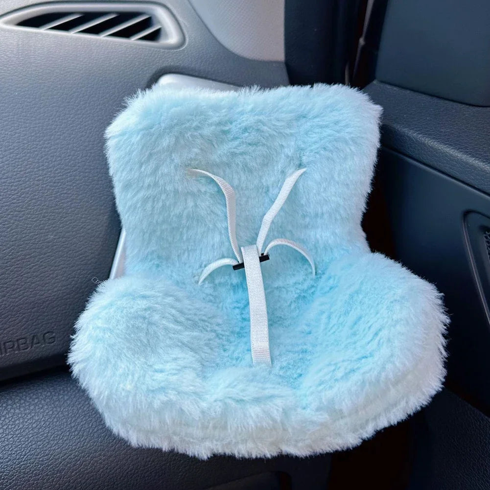 For 17cm Labubu Plush Car Seat Safety Seat with Air Vent Ornament Doll Accessories for Labubu Have A Seat Cartoon Chair Model
