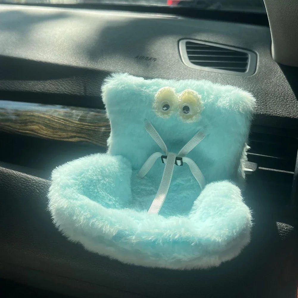 For 17cm Labubu Plush Car Seat Safety Seat with Air Vent Ornament Doll Accessories for Labubu Have A Seat Cartoon Chair Model