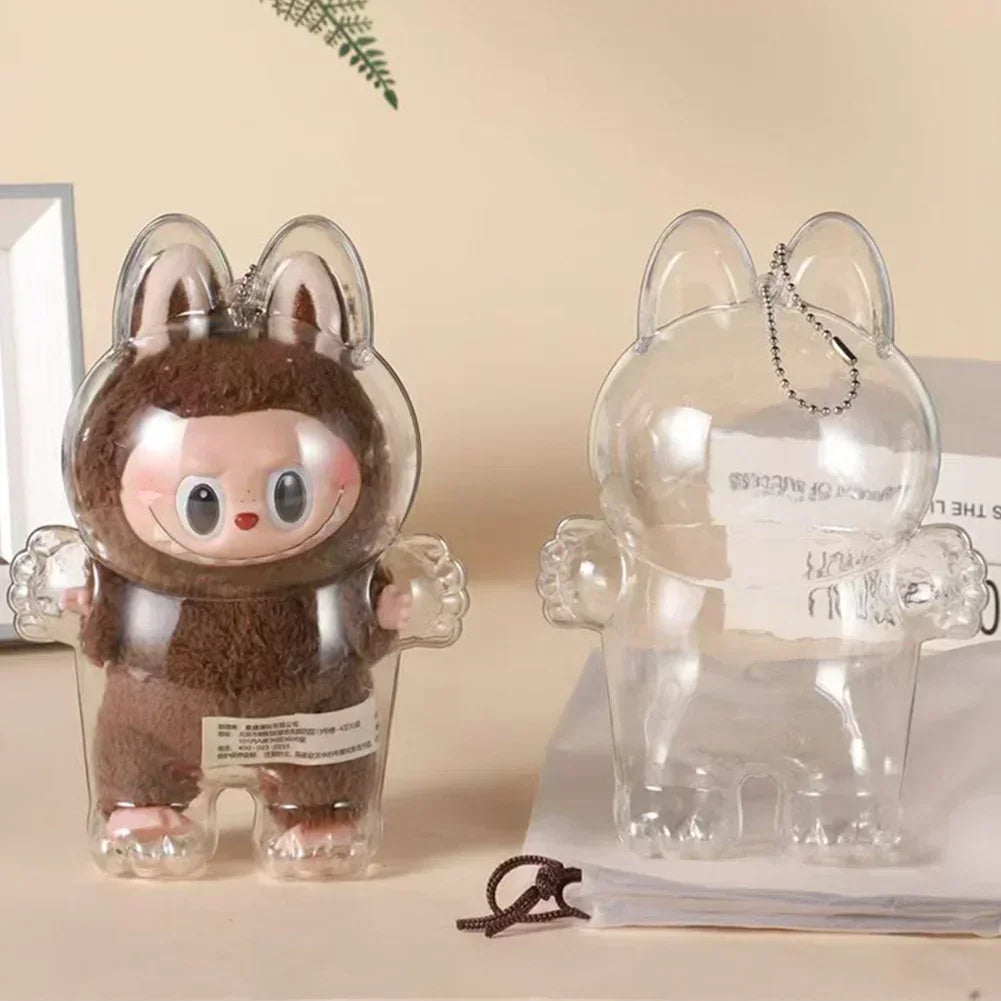 1Pc Protective Acrylic Storage Case for Plush Dolls Display Bag for Labubu V1 V2