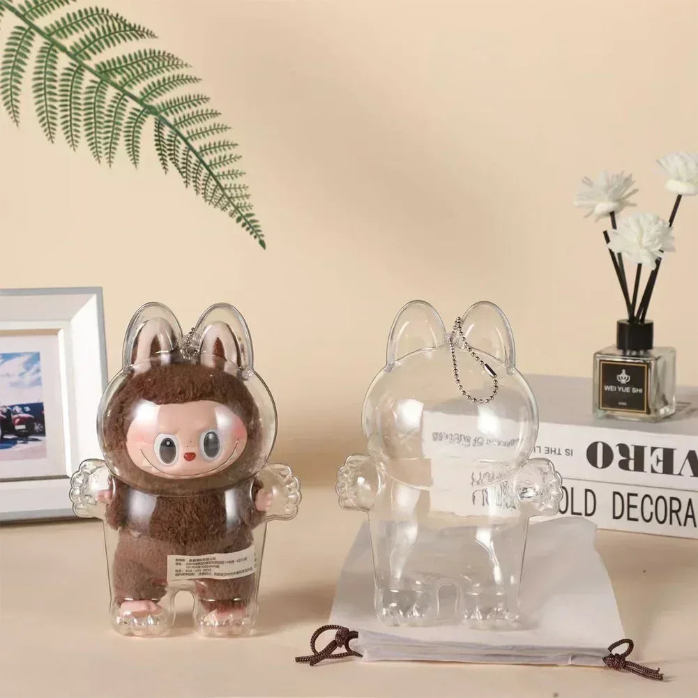 1Pc Protective Acrylic Storage Case for Plush Dolls Display Bag for Labubu V1 V2