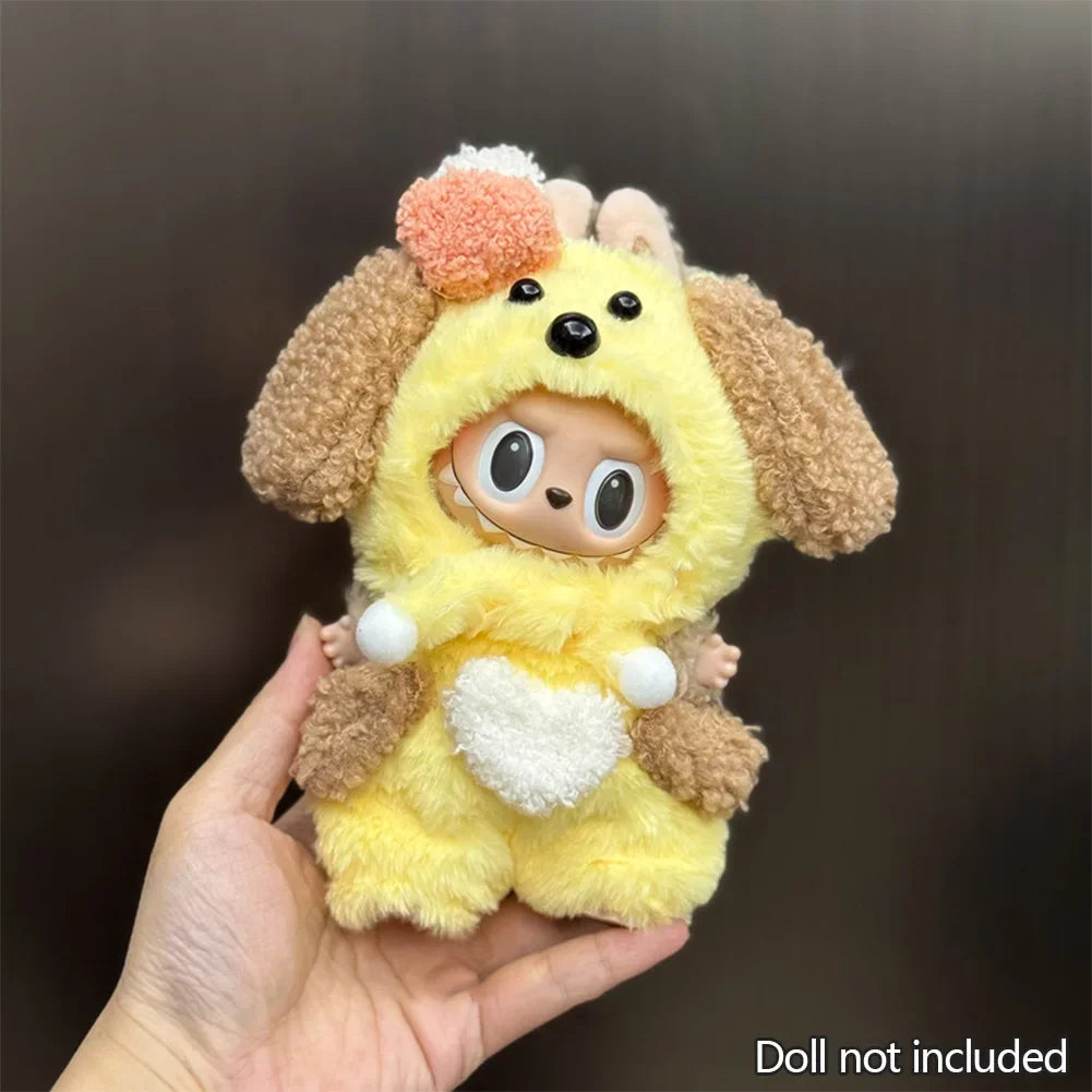 Mini Cute Plastic Glasses Plush Clothes Crossbody Bag for 17cm Labubu and Dolls Accessories Toy Birthday Gifts