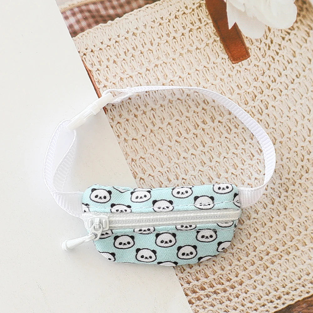Doll Bag for 17cm Labubu BJD Plush Doll & 1/12 BJD PU Crossbody Bag Doll Accessories Mini Clothes