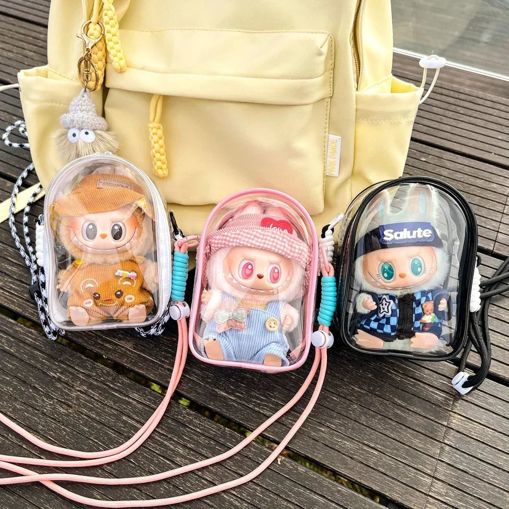 For Labubu Dolls Outfit Crossbody Pain Bag for 15cm Crybaby Cotton Doll Storage Bag Dolls Display Bag Dolls Accessories