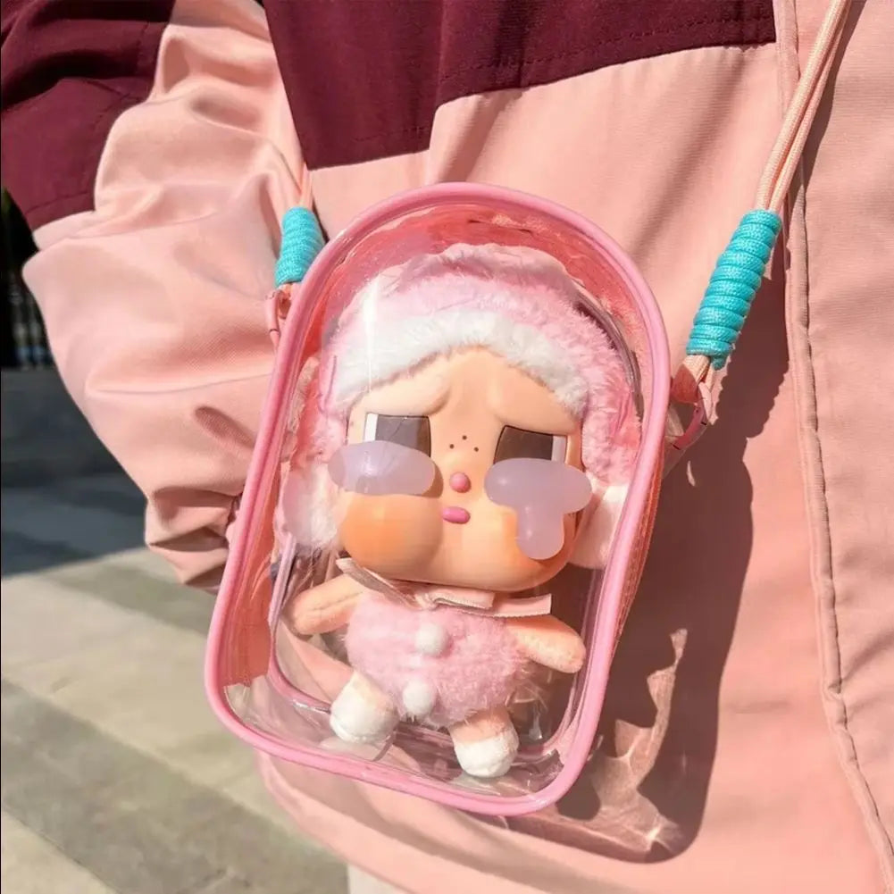 For Labubu Dolls Outfit Crossbody Pain Bag for 15cm Crybaby Cotton Doll Storage Bag Dolls Display Bag Dolls Accessories