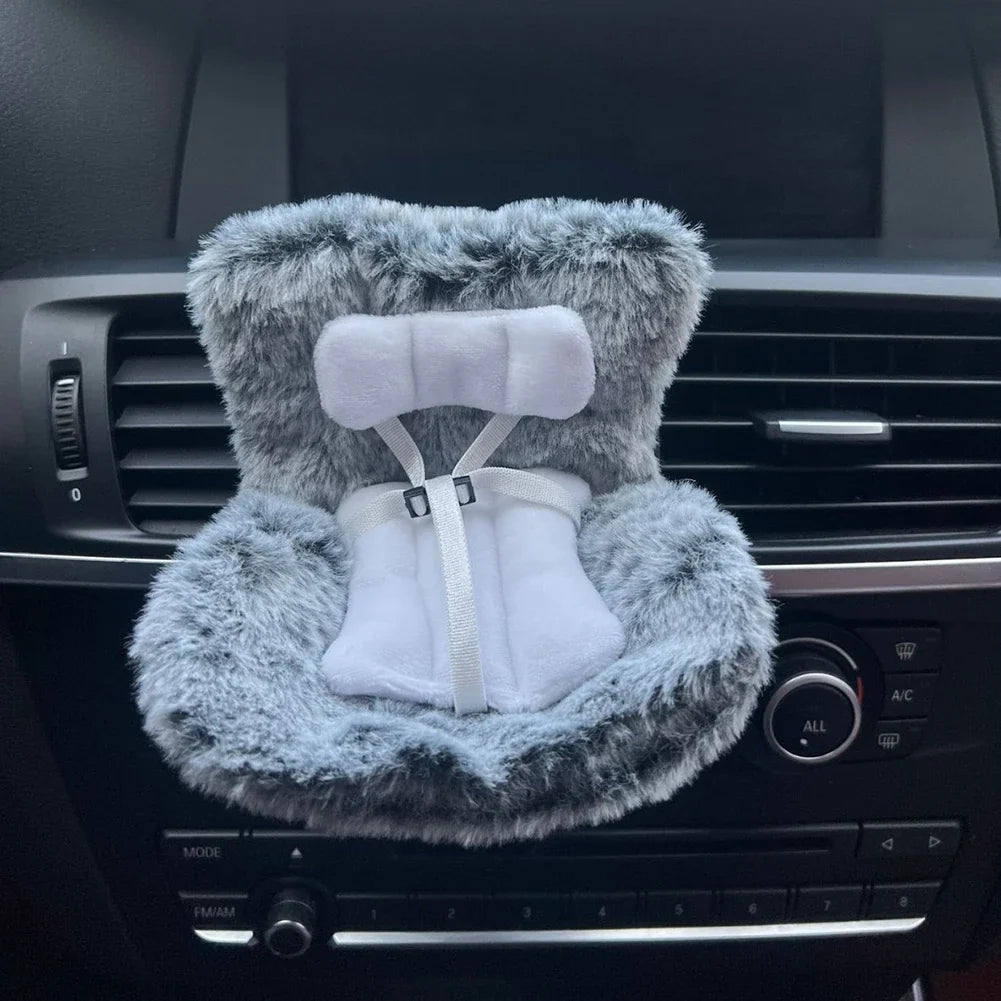 For 17cm Labubu Plush Car Seat Safety Seat with Air Vent Ornament Doll Accessories for Labubu Have A Seat Cartoon Chair Model