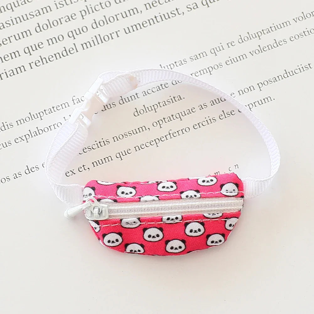 Doll Bag for 17cm Labubu BJD Plush Doll & 1/12 BJD PU Crossbody Bag Doll Accessories Mini Clothes