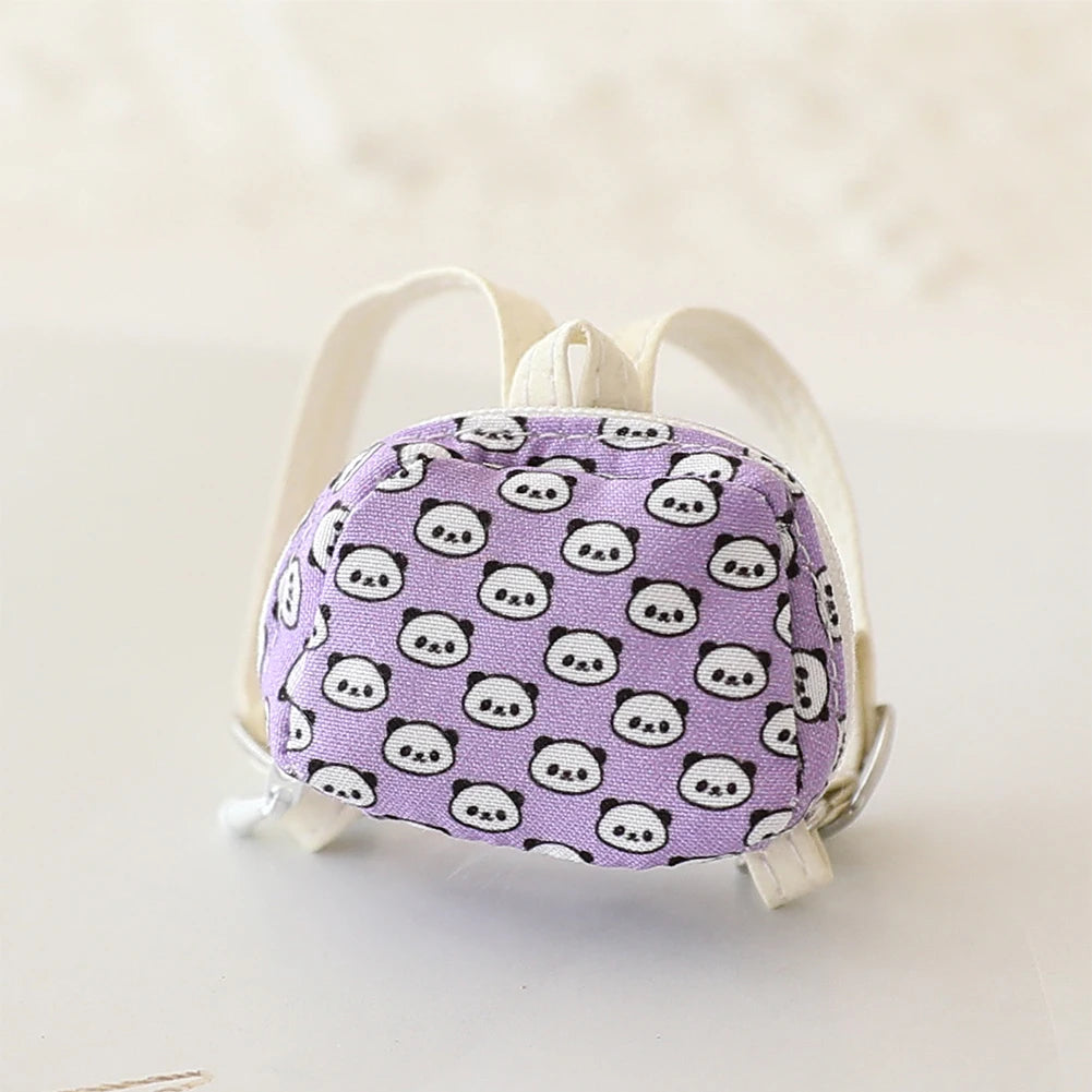 Doll Bag for 17cm Labubu BJD Plush Doll & 1/12 BJD PU Crossbody Bag Doll Accessories Mini Clothes
