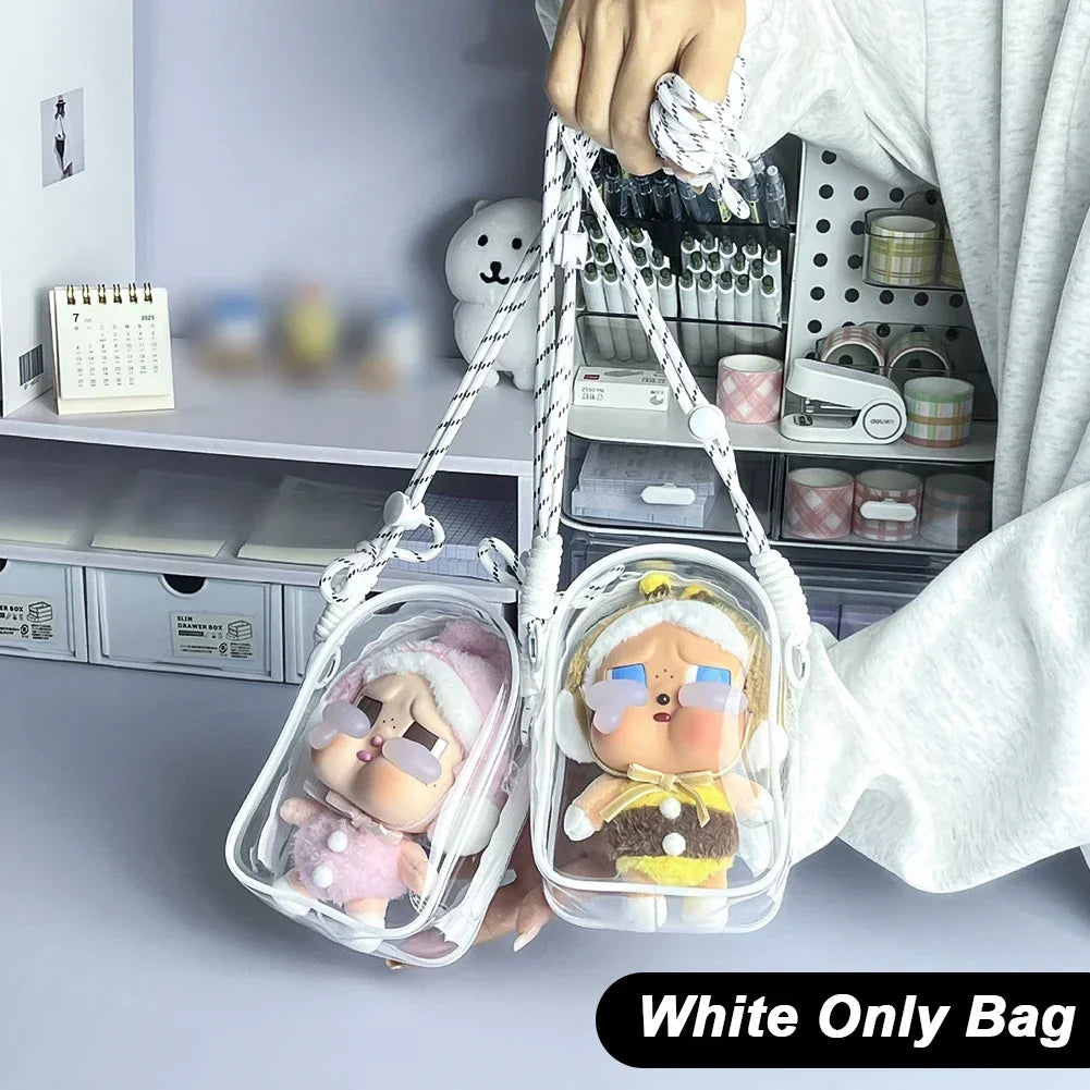 For Labubu Dolls Outfit Crossbody Pain Bag for 15cm Crybaby Cotton Doll Storage Bag Dolls Display Bag Dolls Accessories
