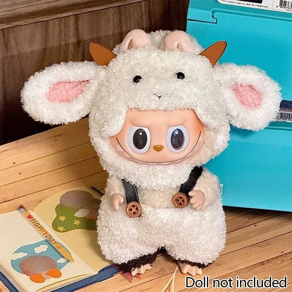 Lovely Jumpsuit Clothing Mini Plush Doll'S Clothes Outfit Accessories For 17cm Korea Kpop Exo Labubu Idol Dolls DIY Kids Gift