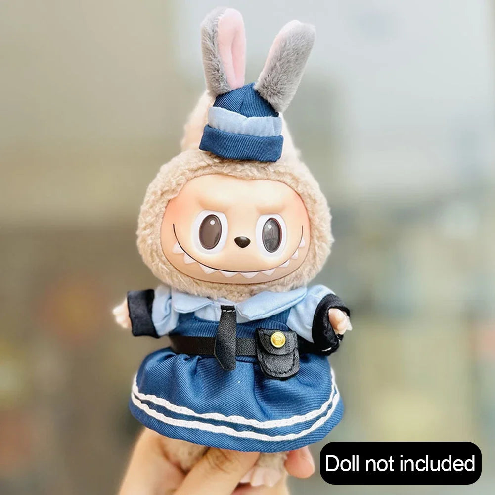 Mini Cute Plastic Glasses Plush Clothes Crossbody Bag for 17cm Labubu and Dolls Accessories Toy Birthday Gifts