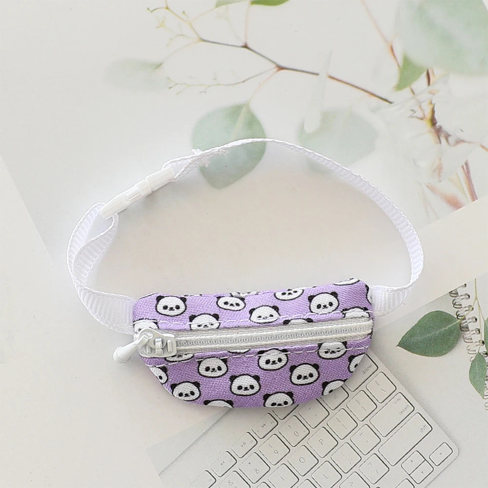 Doll Bag for 17cm Labubu BJD Plush Doll & 1/12 BJD PU Crossbody Bag Doll Accessories Mini Clothes
