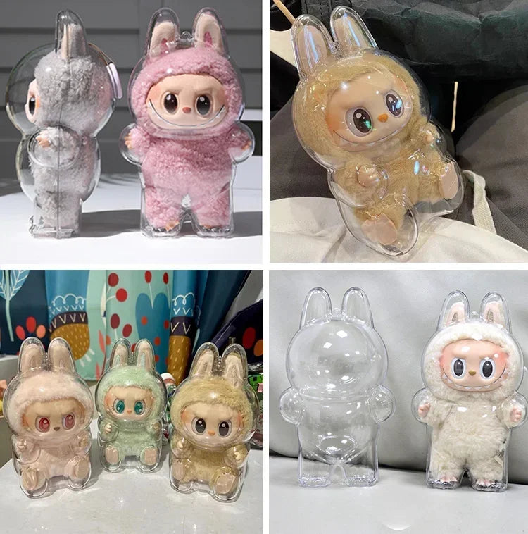 1Pc Protective Acrylic Storage Case for Plush Dolls Display Bag for Labubu V1 V2