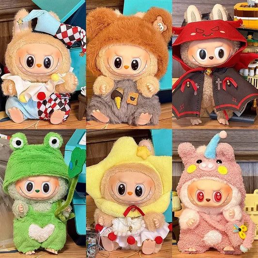 Lovely Jumpsuit Clothing Mini Plush Doll'S Clothes Outfit Accessories For 17cm Korea Kpop Exo Labubu Idol Dolls DIY Kids Gift