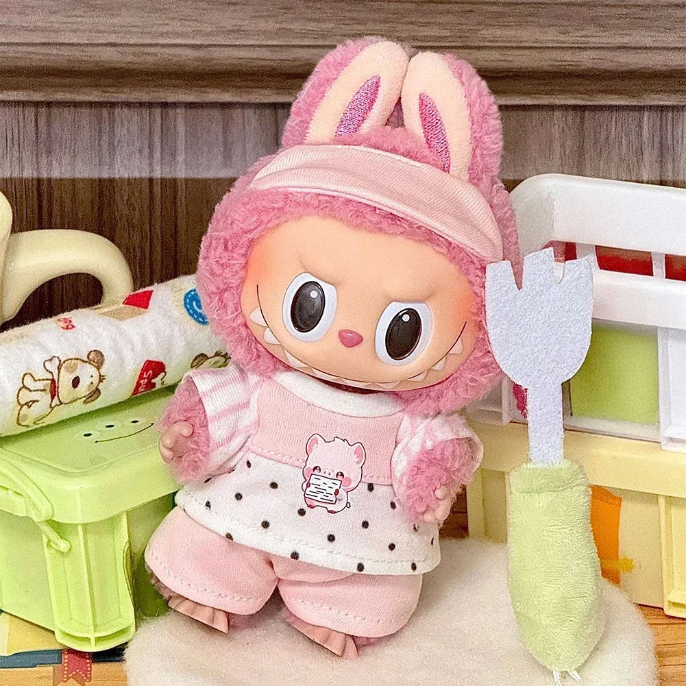 Lovely Jumpsuit Clothing Mini Plush Doll'S Clothes Outfit Accessories For 17cm Korea Kpop Exo Labubu Idol Dolls DIY Kids Gift