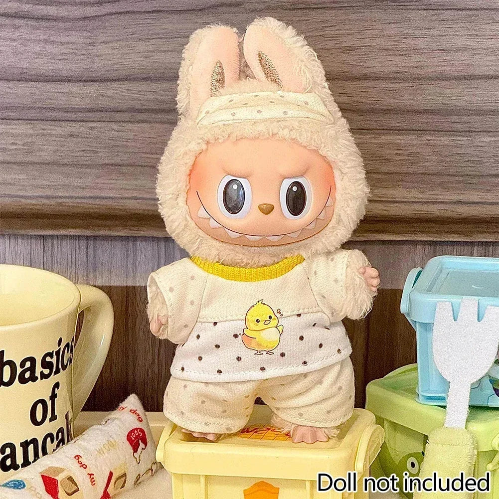 Lovely Jumpsuit Clothing Mini Plush Doll'S Clothes Outfit Accessories For 17cm Korea Kpop Exo Labubu Idol Dolls DIY Kids Gift