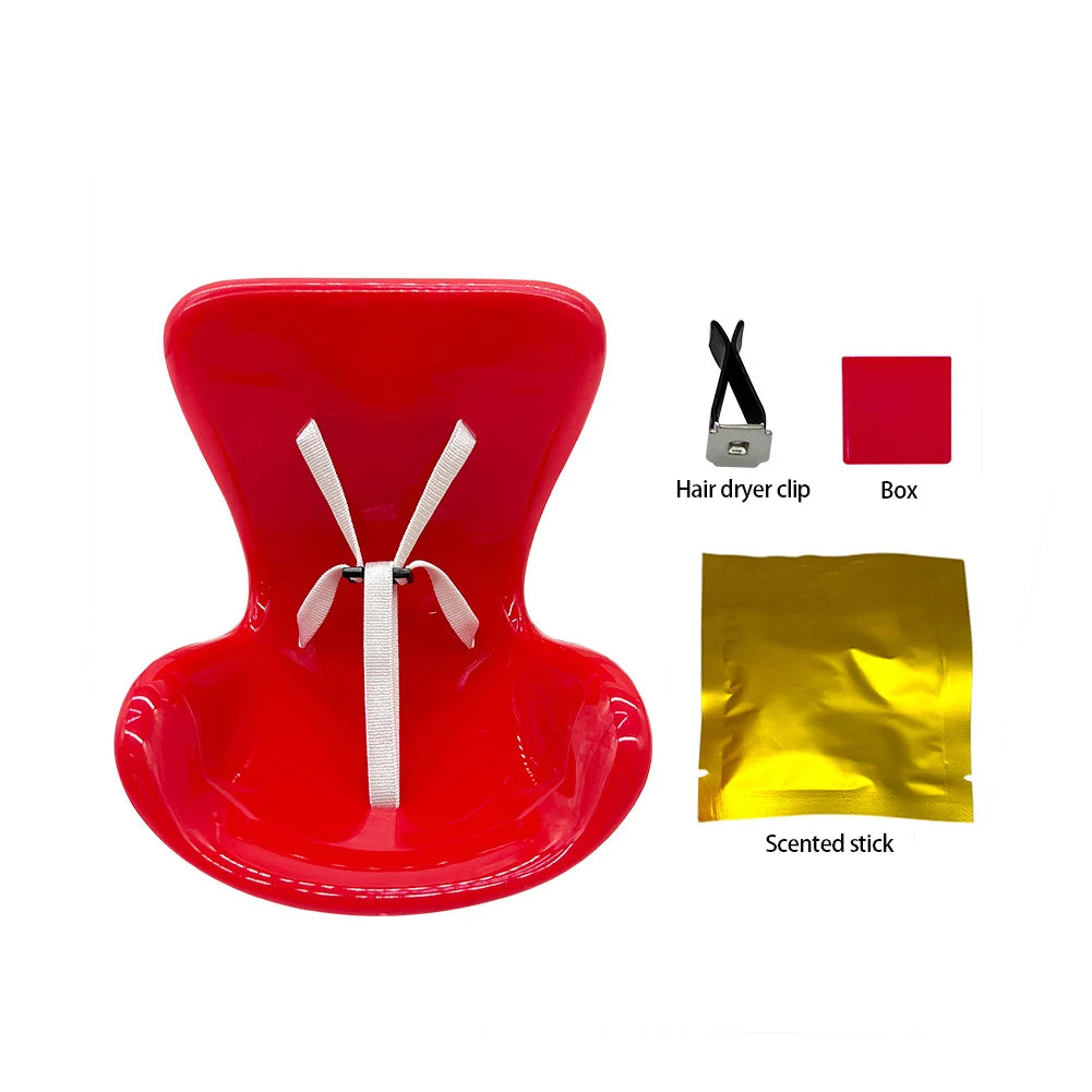 For 17cm Labubu Plush Car Seat Safety Seat with Air Vent Ornament Doll Accessories for Labubu Have A Seat Cartoon Chair Model