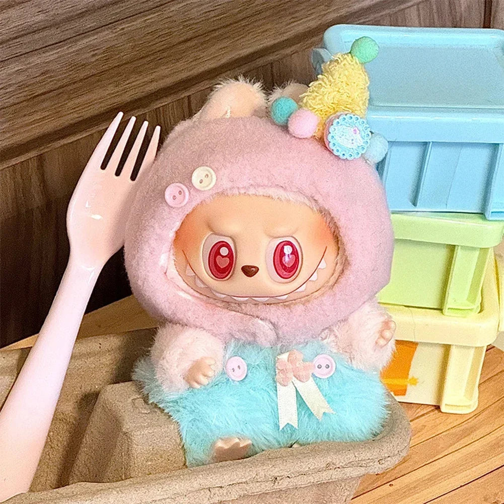 Lovely Jumpsuit Clothing Mini Plush Doll'S Clothes Outfit Accessories For 17cm Korea Kpop Exo Labubu Idol Dolls DIY Kids Gift