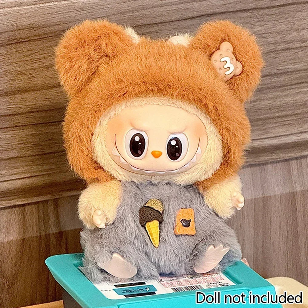 Lovely Jumpsuit Clothing Mini Plush Doll'S Clothes Outfit Accessories For 17cm Korea Kpop Exo Labubu Idol Dolls DIY Kids Gift