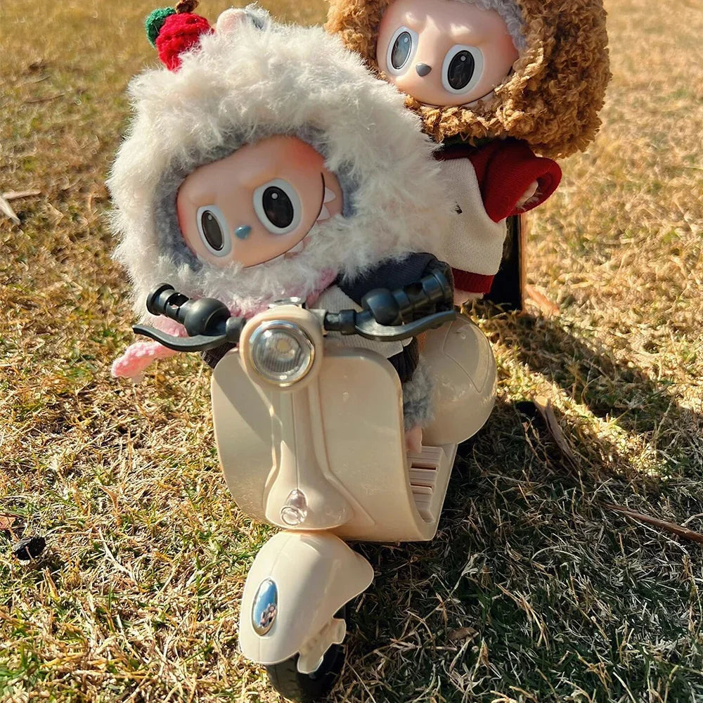 Mini Electric Bike Doll Motorcycle Rotatable Children's Toy For Labubu Toy Motor Creative Doll Accessories