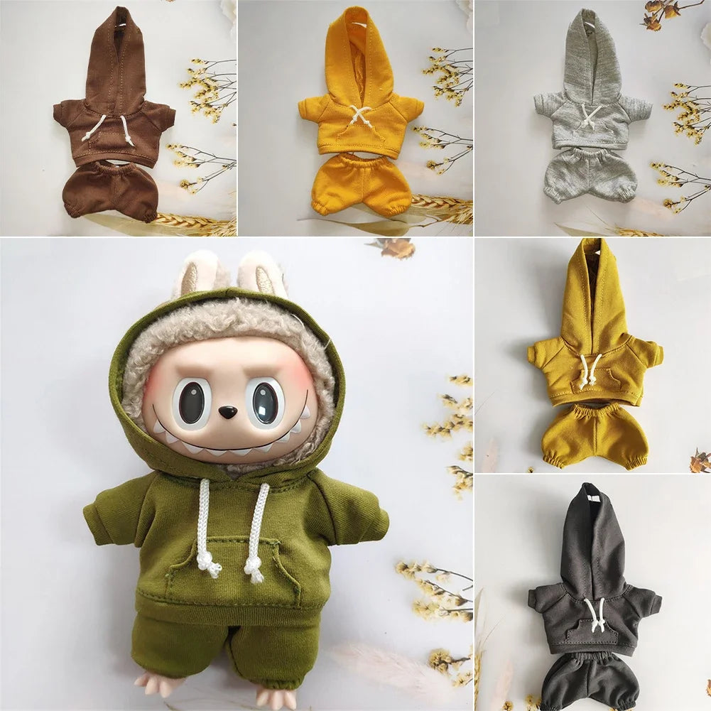 Sporty Hooded Ensemble - for Labubu Accessories for 15/17cm Dolls with Moisture-Wicking Fabric