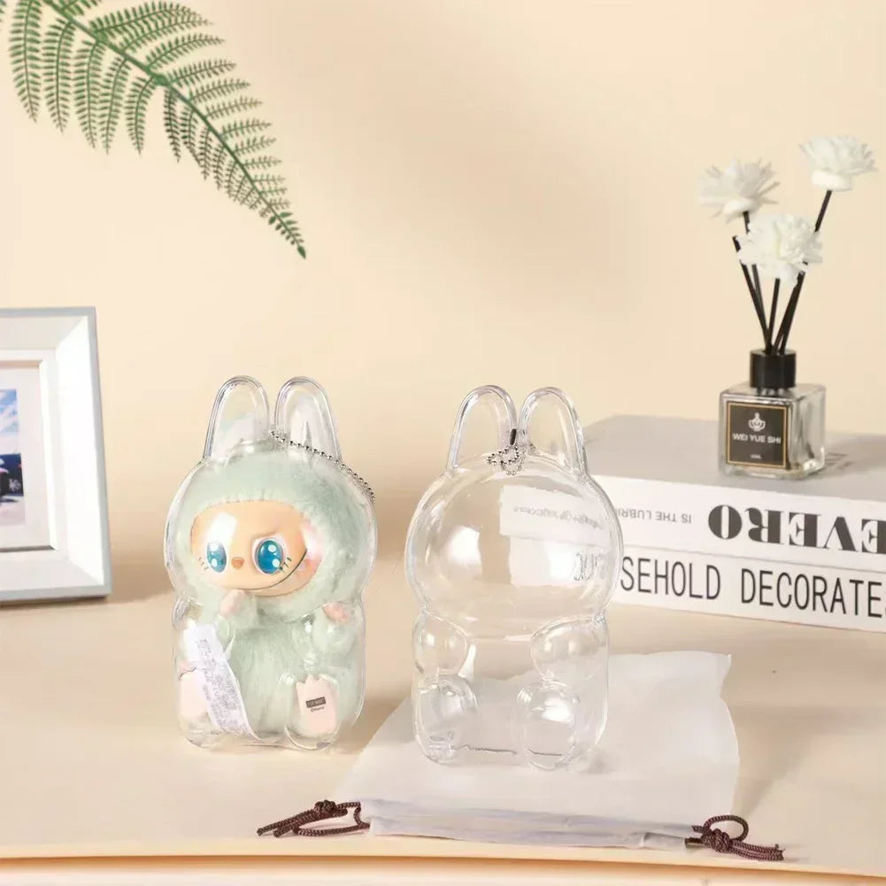 1Pc Protective Acrylic Storage Case for Plush Dolls Display Bag for Labubu V1 V2