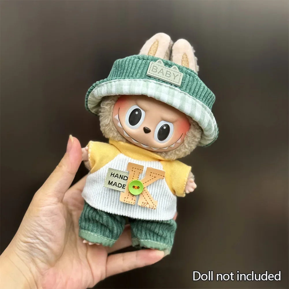 Sporty Hooded Ensemble - for Labubu Accessories for 15/17cm Dolls with Moisture-Wicking Fabric