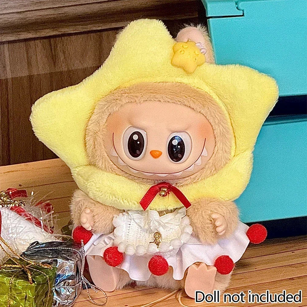 Lovely Jumpsuit Clothing Mini Plush Doll'S Clothes Outfit Accessories For 17cm Korea Kpop Exo Labubu Idol Dolls DIY Kids Gift