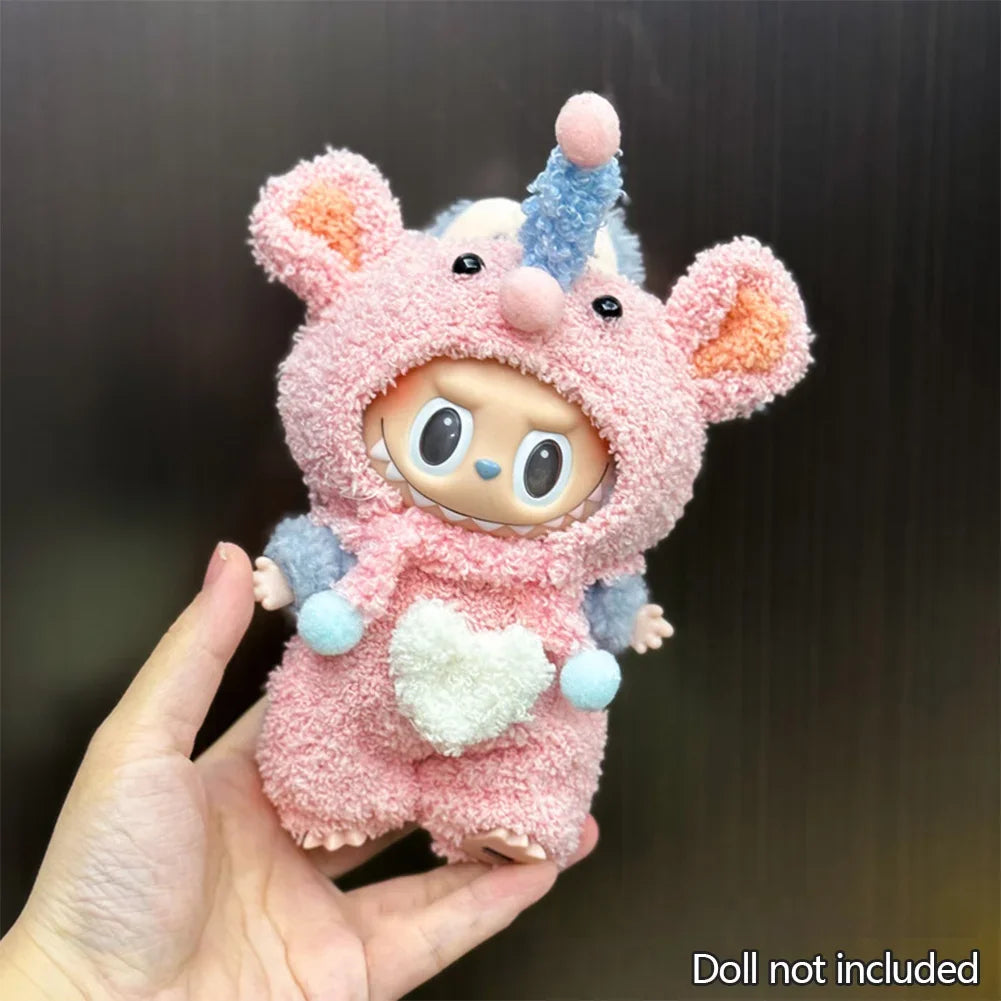 Mini Cute Plastic Glasses Plush Clothes Crossbody Bag for 17cm Labubu and Dolls Accessories Toy Birthday Gifts