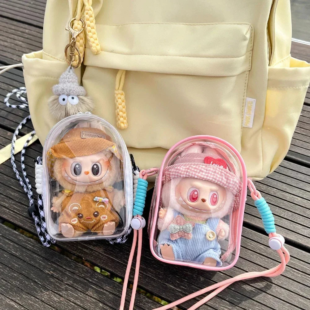 For Labubu Dolls Outfit Crossbody Pain Bag for 15cm Crybaby Cotton Doll Storage Bag Dolls Display Bag Dolls Accessories