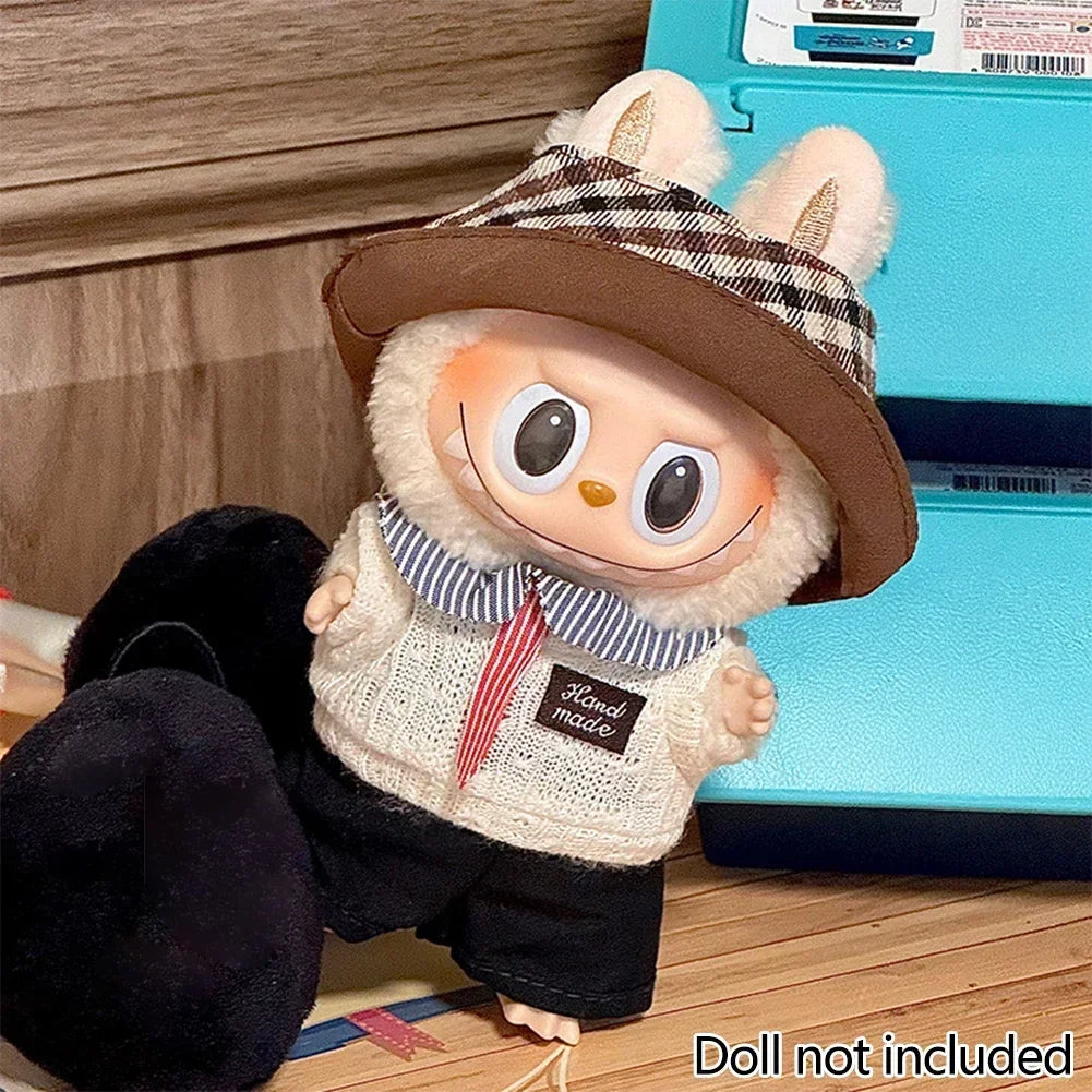Lovely Jumpsuit Clothing Mini Plush Doll'S Clothes Outfit Accessories For 17cm Korea Kpop Exo Labubu Idol Dolls DIY Kids Gift