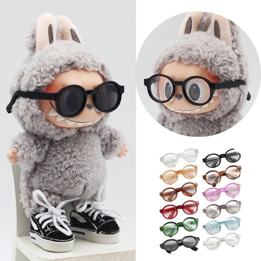 Mini Cute Plastic Glasses Plush Clothes Crossbody Bag for 17cm Labubu and Dolls Accessories Toy Birthday Gifts