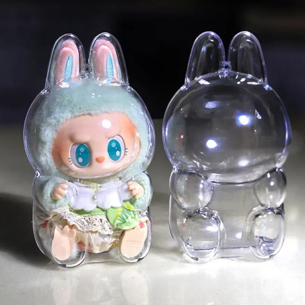 1Pc Protective Acrylic Storage Case for Plush Dolls Display Bag for Labubu V1 V2