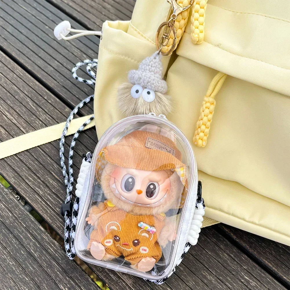 For Labubu Dolls Outfit Crossbody Pain Bag for 15cm Crybaby Cotton Doll Storage Bag Dolls Display Bag Dolls Accessories